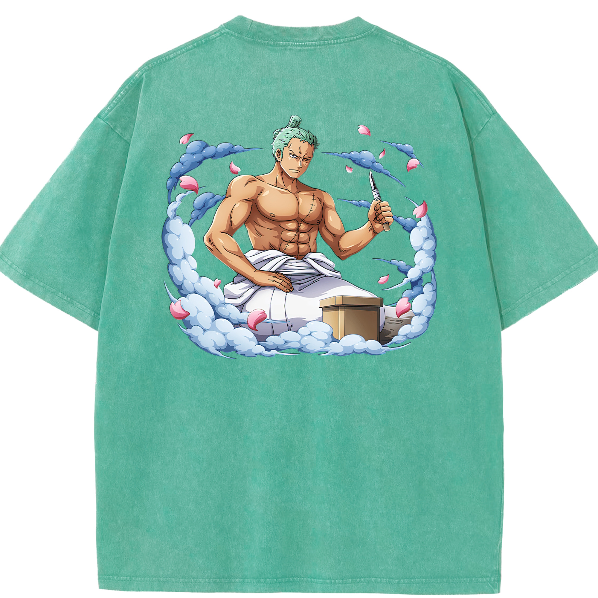 ワンピース ロロノア・ゾロ ONE PIECE Roronoa Zoro 綿100% ヴィンテージ風 半袖Tシャツ（背面プリント）